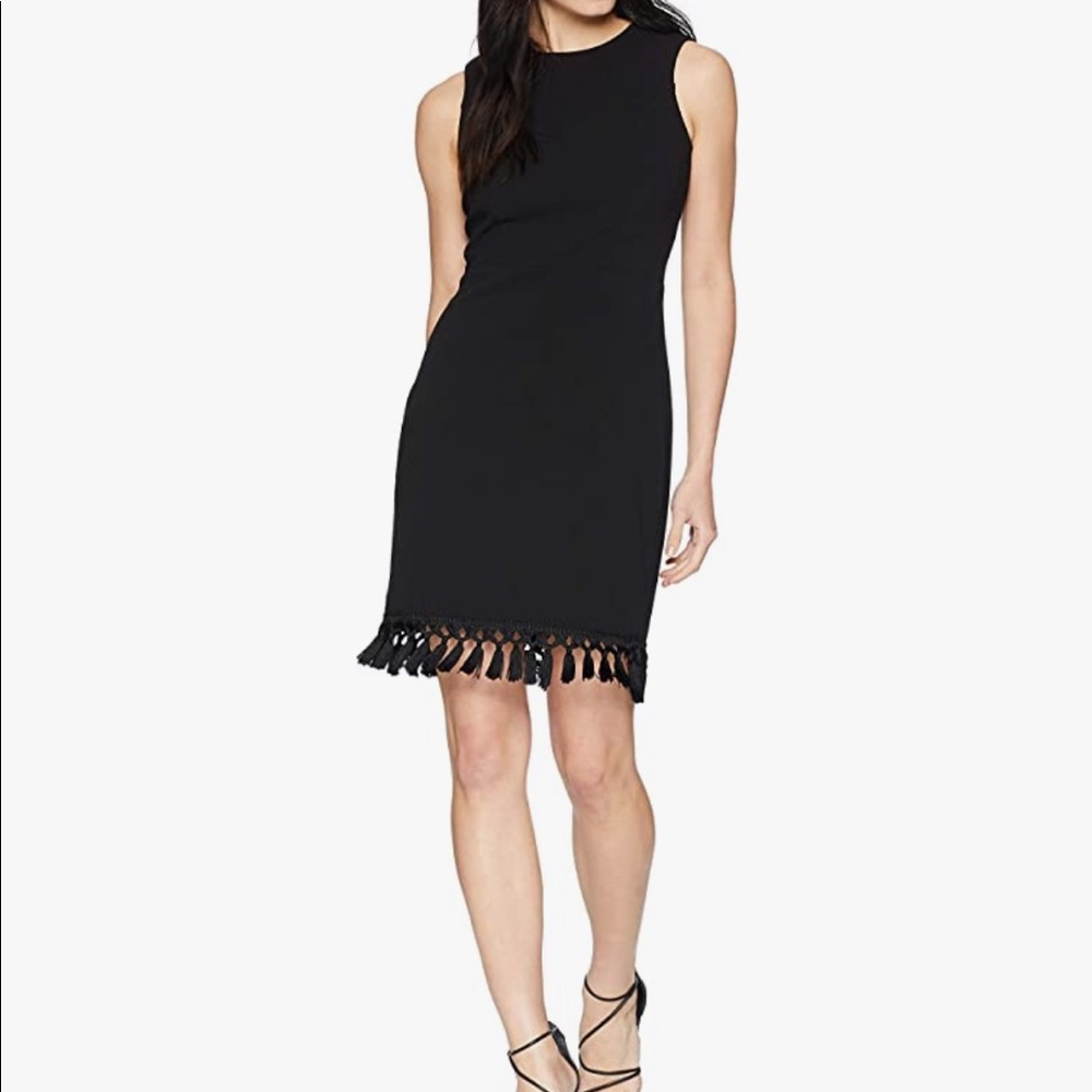 Calvin Klein Black Dress with Fringe